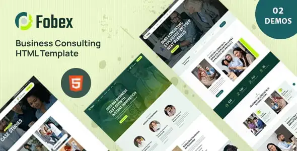 Fobex business agency HTML template showcasing responsive Bootstrap 5 layout with Elementor PRO support