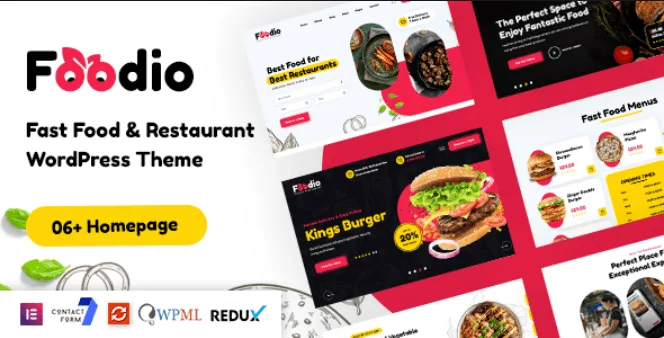 Foodio fast food restaurant WordPress theme for food trucks and takeaways