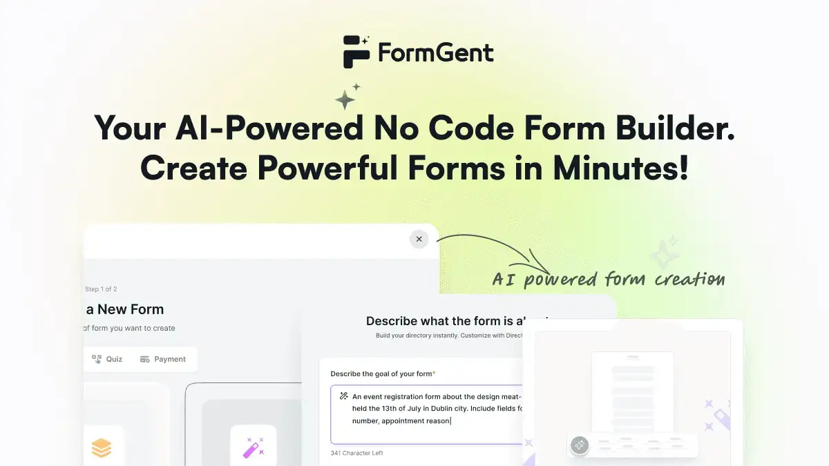 FormGent Pro AI WordPress form builder interface