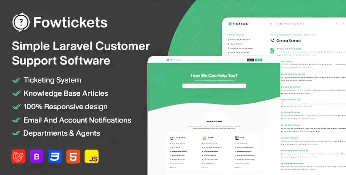 Laravel helpdesk ticketing system with knowledge base interface