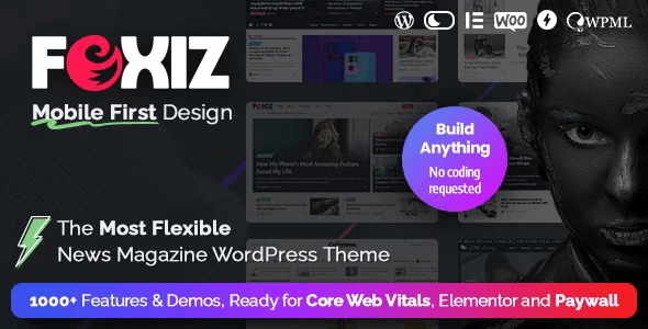 Foxiz WordPress newspaper and magazine theme with Elementor customization support