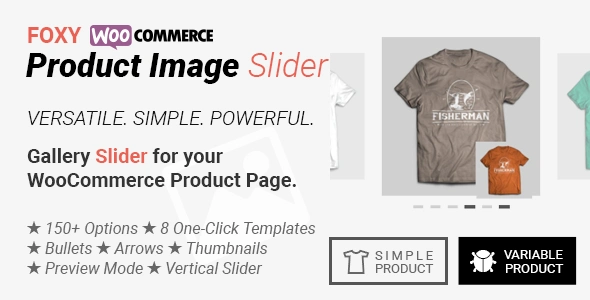 Foxy WooCommerce product gallery slider plugin interface with responsive carousel and thumbnail navigation