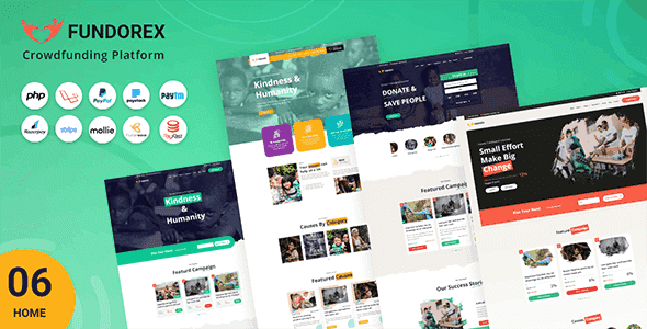 Fundorex crowdfunding platform PHP script dashboard with campaign management and admin controls