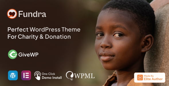 Fundra fundraising WordPress theme for charity and donation websites