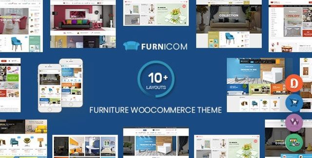 Furnicom furniture store WooCommerce WordPress theme homepage design preview