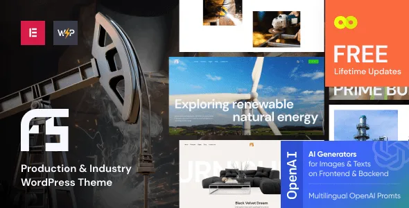 Fuse industrial WordPress theme preview for factories and manufacturing businesses