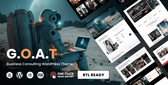 G.O.A.T Business Agency WordPress Theme preview on desktop and mobile