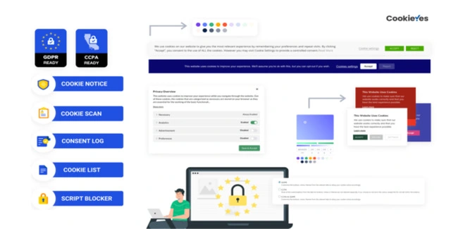 GDPR Cookie Consent Plugin for WordPress showing customizable cookie banner and compliance settings