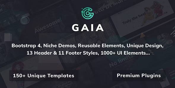 Gaia high-performance creative HTML template preview for portfolio and business websites