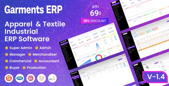 Garments ERP apparel and textile management software interface