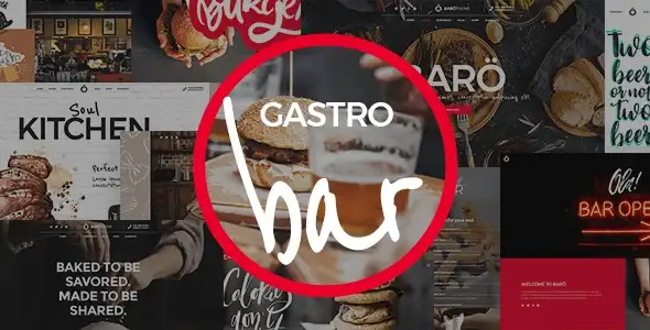 GastroBar WordPress theme for fast food restaurants and bars with modern homepage design
