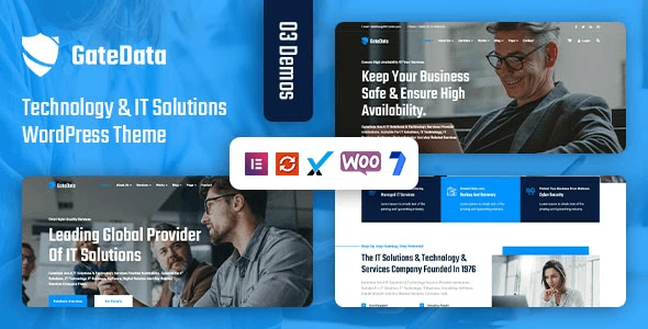 GateData IT solutions and technology WordPress theme for Elementor