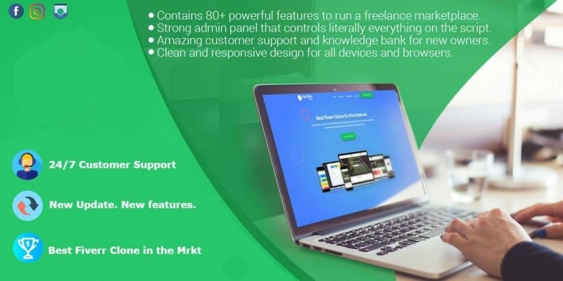GigToDo freelance marketplace PHP script interface showing service listings and freelancer profiles