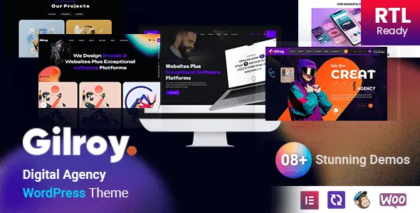 Gilory digital agency WordPress theme with Elementor page builder