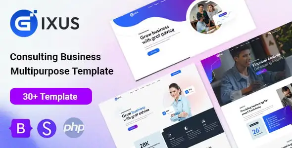 Gixus Business Consulting HTML Template responsive website preview