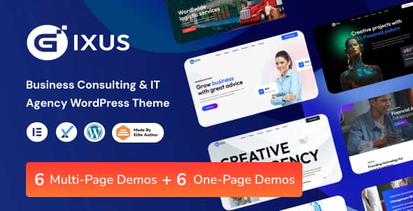 Gixus business consulting and IT agency WordPress theme preview