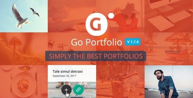 Go Portfolio WordPress plugin admin dashboard showing portfolio grid layout with filtering options