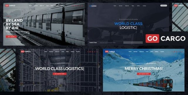 GoCargo freight and logistics WordPress theme homepage preview