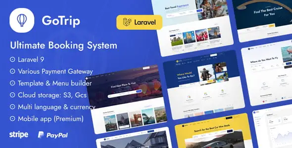 GoTrip Laravel booking system PHP script for travel businesses