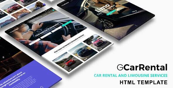 Grand Car Rental limousine HTML5 template with responsive design and 80+ pages