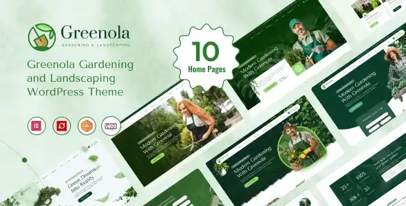Greenola gardening and landscaping WordPress theme demo preview