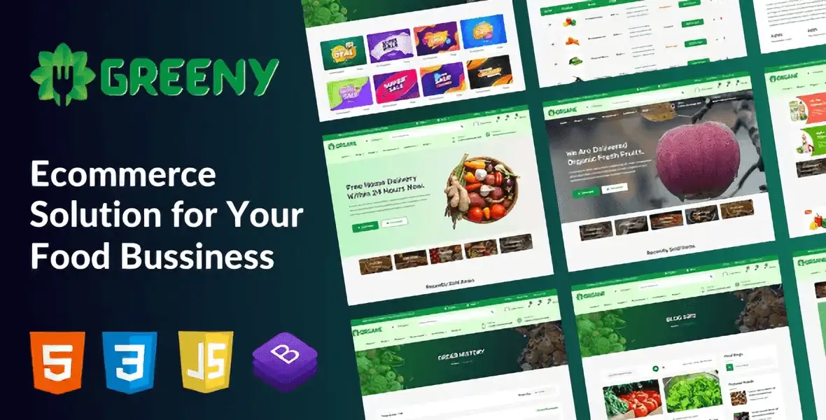 Greeny ECommerce HTML template responsive layout for organic food online store
