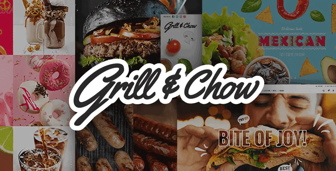 Grill And Chow fast food WordPress theme homepage preview