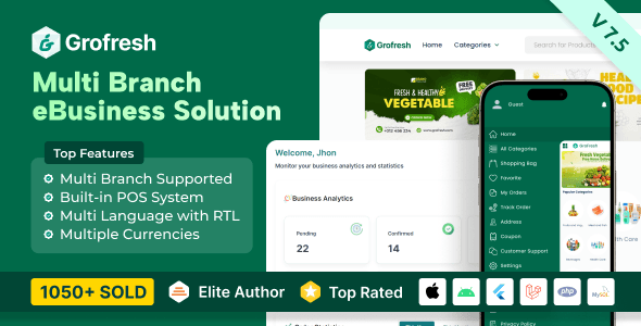 GroFresh delivery management system with user app, website, and Laravel admin panel