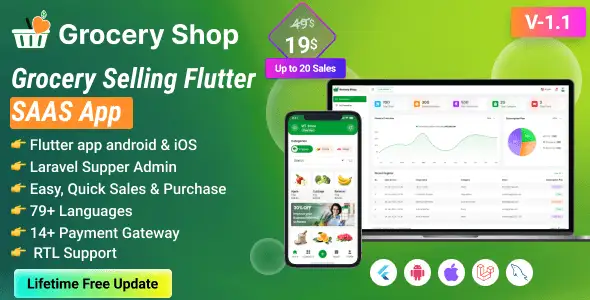 Grocery POS system with Flutter app and PHP admin panel for inventory and sales management