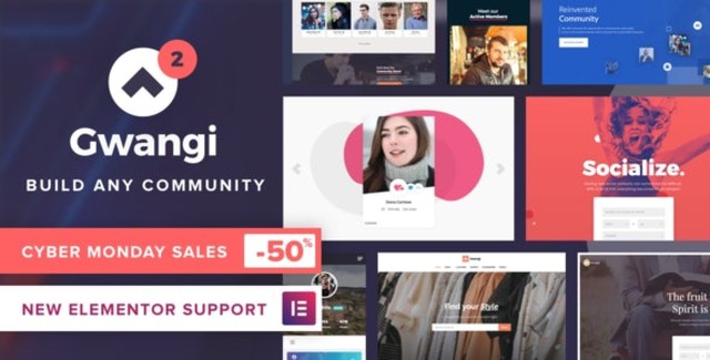 Gwangi PRO BuddyPress community and membership WordPress theme preview