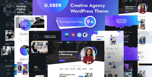 Gxber creative agency WordPress theme with Elementor