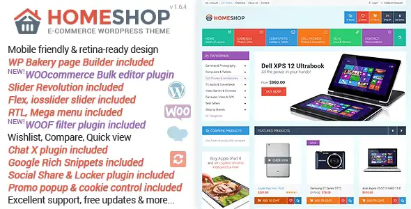 Home Shop responsive WooCommerce WordPress theme