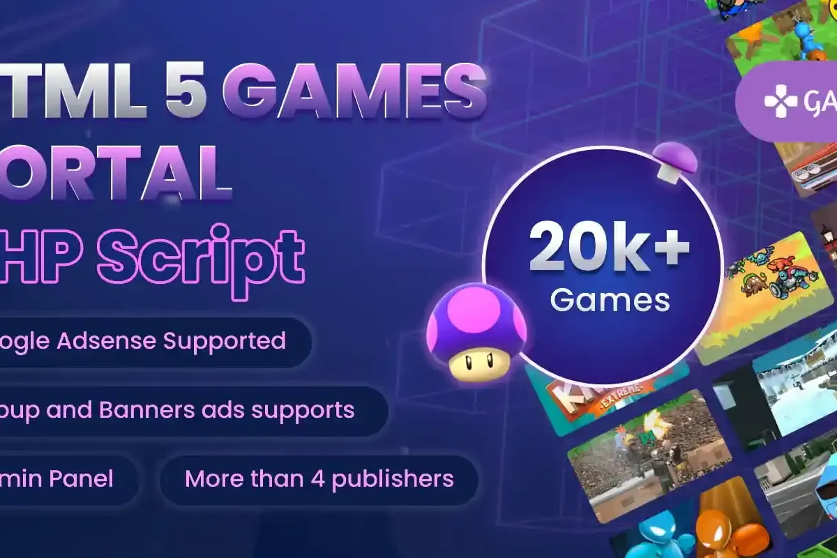 HTML5 Games Portal PHP Script gaming website CMS dashboard