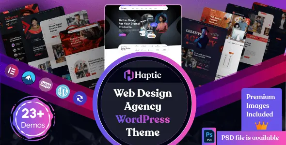 Haptic WordPress theme for web design agencies with Elementor page builder and Slider Revolution
