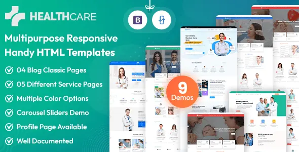 Medical responsive website template for hospitals, clinics, and healthcare practices