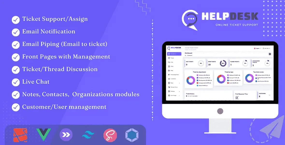 HelpDesk PHP ticket management system interface