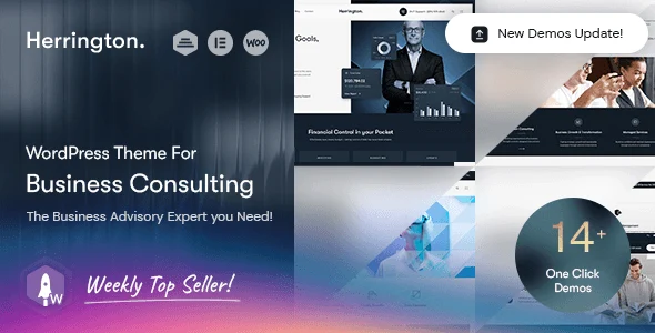 Herrington business consulting WordPress theme homepage layout preview