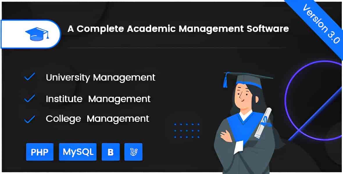 HiTech university management system dashboard showing student records and academic scheduling