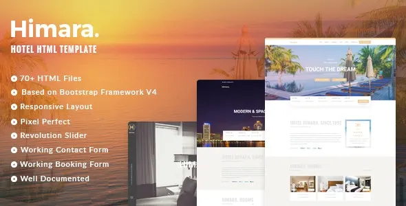 Himara hotel booking HTML template with responsive design