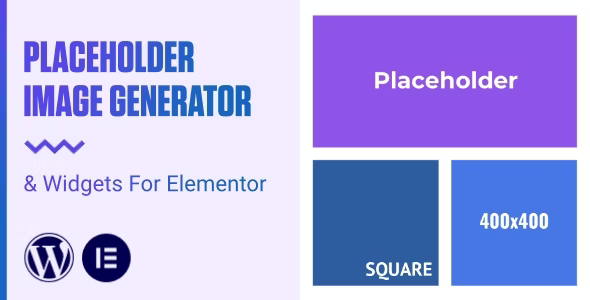 Holdy Elementor placeholder image generator plugin interface showing customizable placeholder image settings