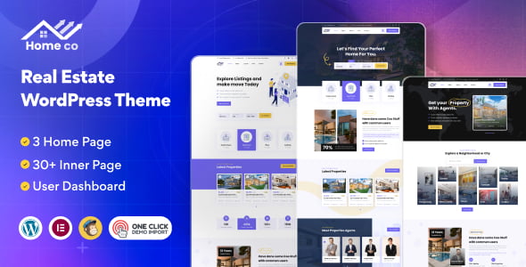 Homeco WordPress real estate and directory listing theme with Elementor PRO customization