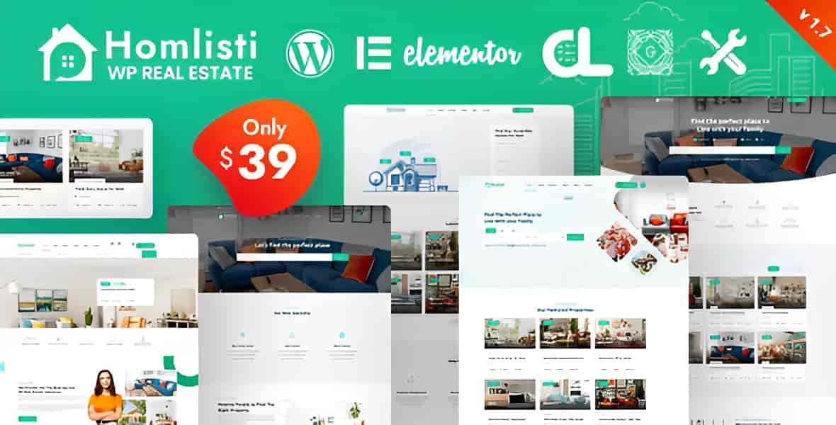 Homlisti real estate WordPress theme preview