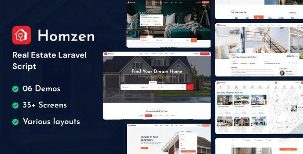 Homzen Laravel real estate portal with multilingual support and property management dashboard