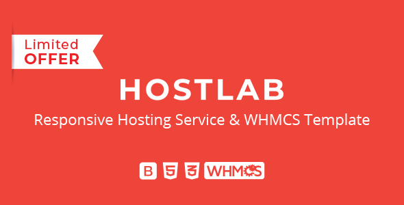 HostLab responsive WHMCS hosting template with modern design