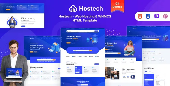 Hostech web hosting HTML template