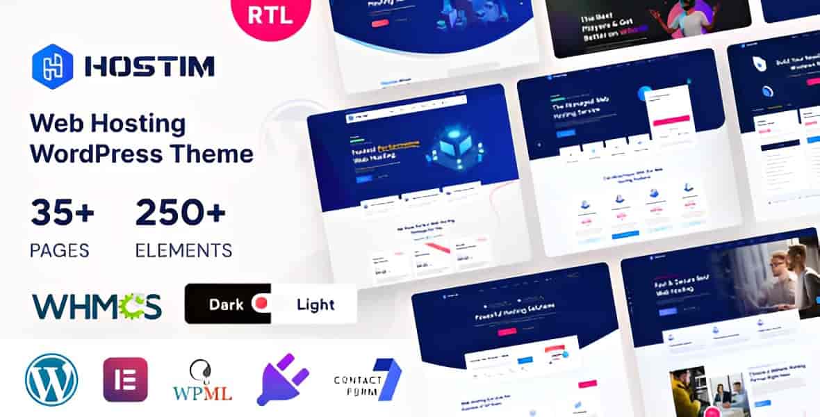Hostim web hosting WordPress theme homepage preview with pricing tables and domain checker