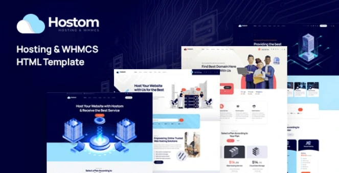 Hostom web hosting and WHMCS HTML template