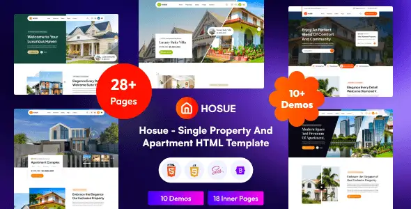 Hosue single property HTML template one-page layout preview