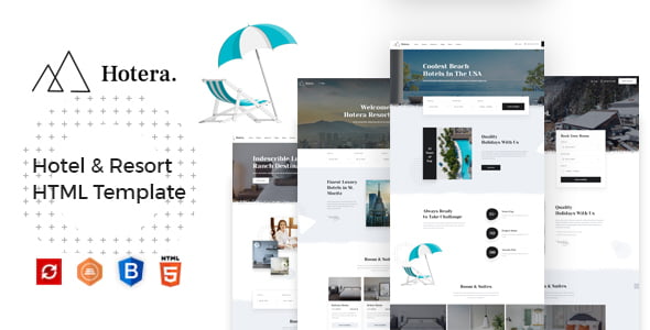 Hotera responsive hotel and resort HTML template with professional hospitality layout