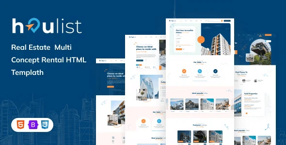 Houlist real estate HTML template homepage layout preview